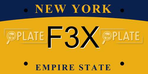 F3X New York License Plate