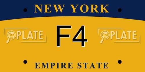 F4 New York License Plate