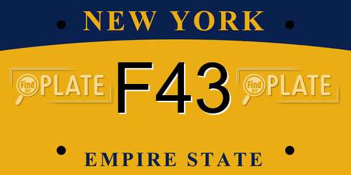 F43 New York License Plate