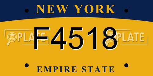 F4518 New York License Plate