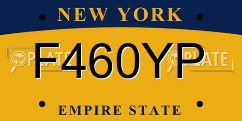 F460YP New York License Plate