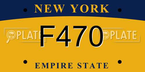 F470 New York License Plate