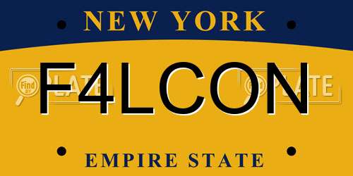 F4LCON New York License Plate