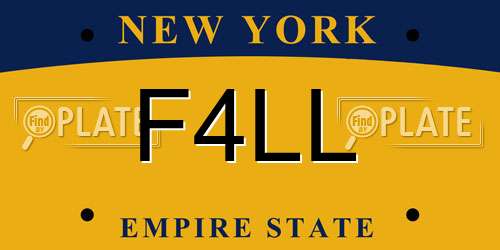 F4LL New York License Plate
