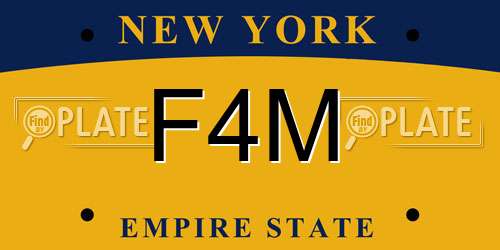 F4M New York License Plate