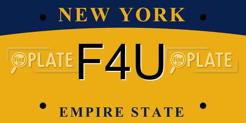 F4U New York License Plate