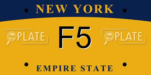 F5 New York License Plate
