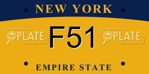 F51 New York License Plate