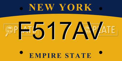 F517AV New York License Plate
