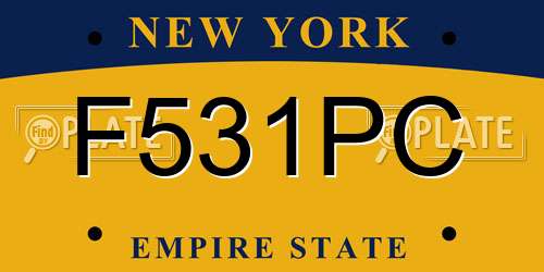 F531PC New York License Plate