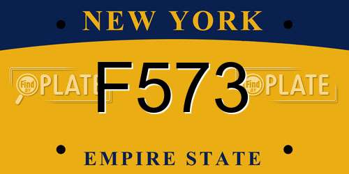 F573 New York License Plate