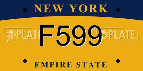 F599 New York License Plate