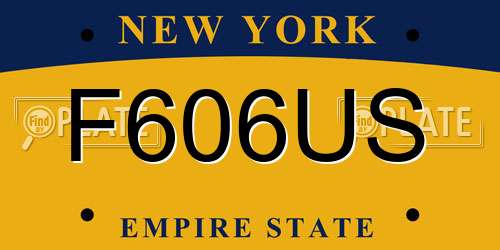 F606US New York License Plate