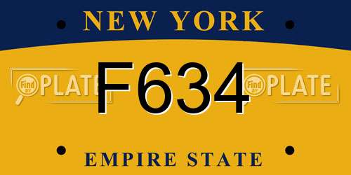 F634 New York License Plate