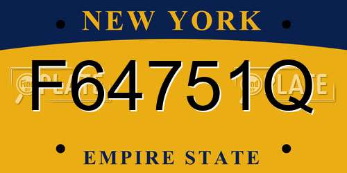 F64751Q New York License Plate