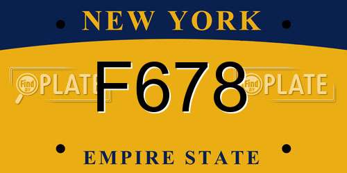 F678 New York License Plate