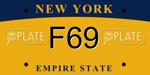 F69 New York License Plate