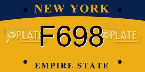 F698 New York License Plate