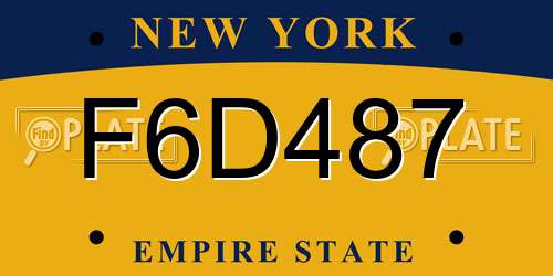 F6D487 New York License Plate