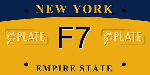 F7 New York License Plate