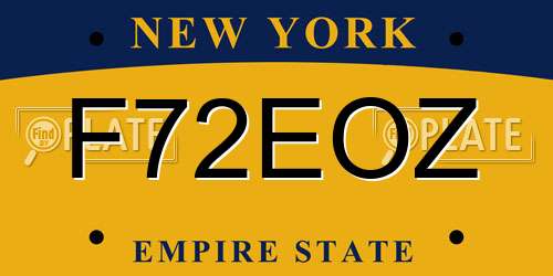 F72EOZ New York License Plate