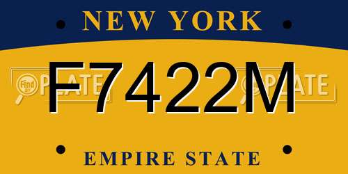 F7422M New York License Plate