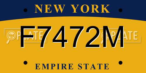 F7472M New York License Plate