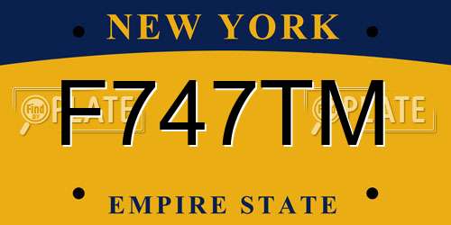 F747TM New York License Plate