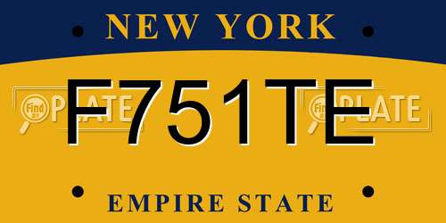 F751TE New York License Plate