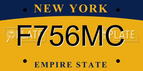 F756MC New York License Plate