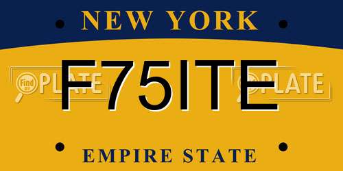 F75ITE New York License Plate