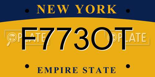 F773OT New York License Plate