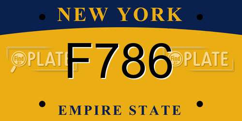 F786 New York License Plate