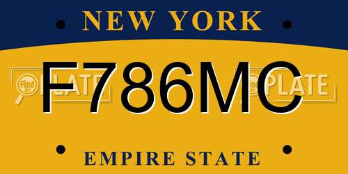 F786MC New York License Plate