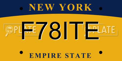 F78ITE New York License Plate