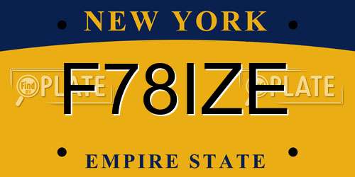 F78IZE New York License Plate