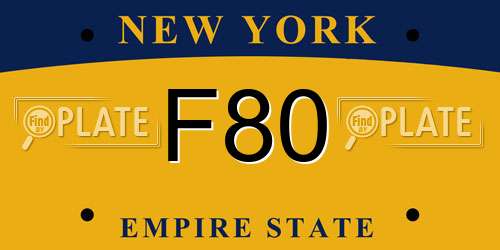 F80 New York License Plate