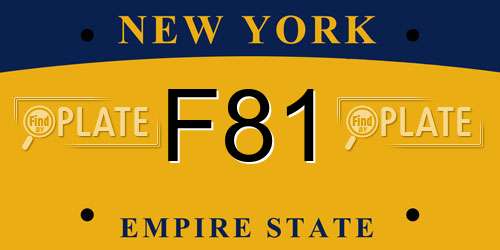 F81 New York License Plate