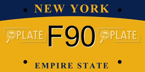 F90 New York License Plate