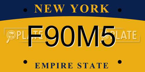 F90M5 New York License Plate