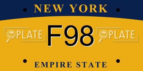 F98 New York License Plate