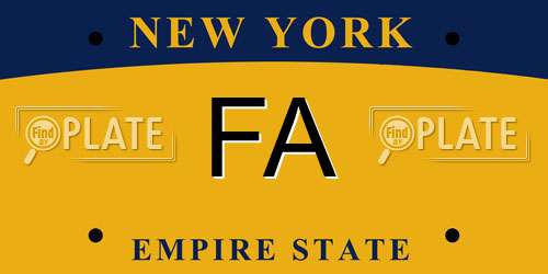 FA New York License Plate