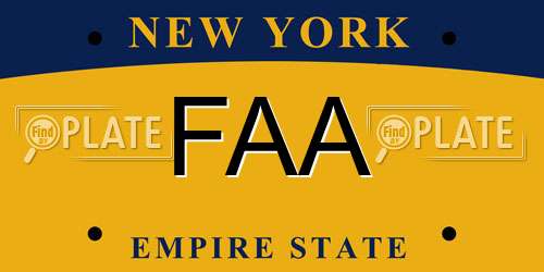 FAA New York License Plate