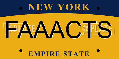 FAAACTS New York License Plate