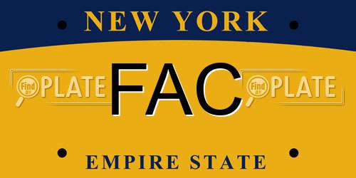 FAC New York License Plate
