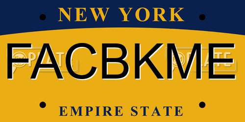 FACBKME New York License Plate