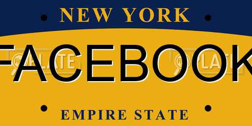 FACEBOOK New York License Plate