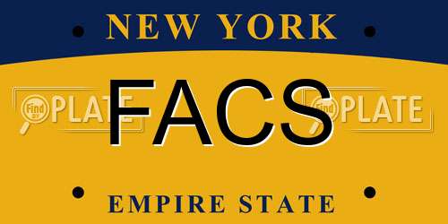 FACS New York License Plate