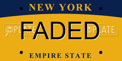 FADED New York License Plate