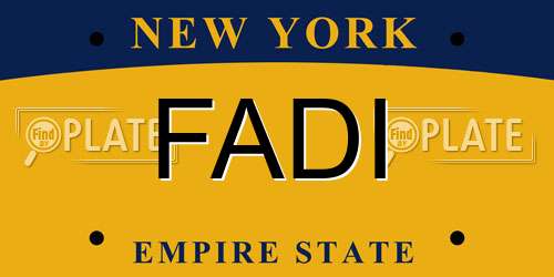 FADI New York License Plate